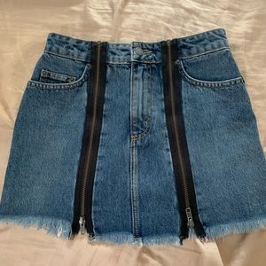 Carmar denim zipper front skirt